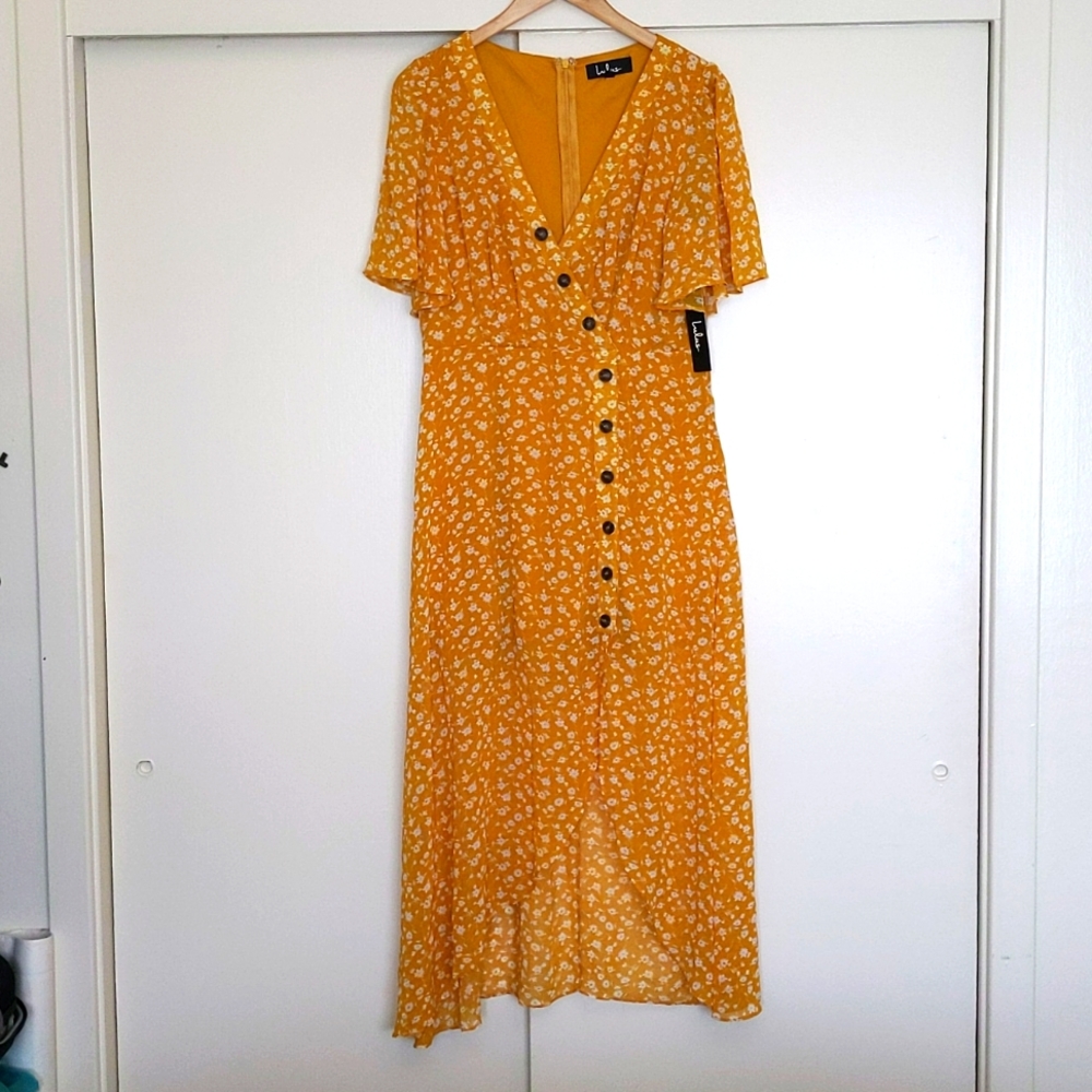 Yellow floral dress